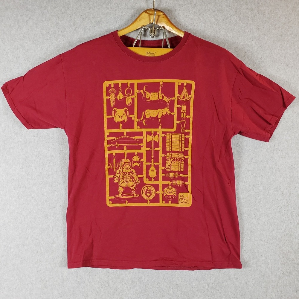 Dungeons &‎ Dragons Loot Crate Exclusive Red Graphic T-Shirt Size L Dwarf Wolf